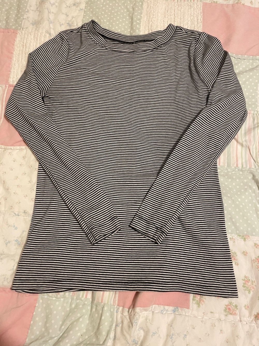 Striped Long-Sleeve Top - Black/White